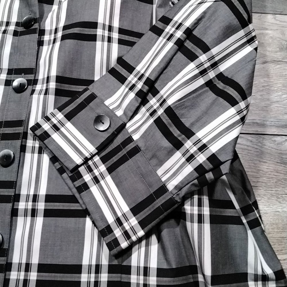 Westbound Woman 24W Blouse Wide Half Sleeve Black White - Picture 4 of 9